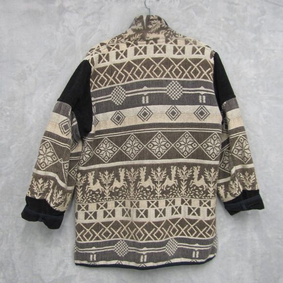 Anu By Natural Cotton Winter Snowflake Print Blazer Jacket Size Medium Lagenlook - Picture 10 of 10